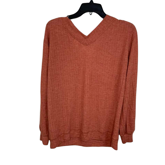 PST Heather Chilli V-neck Knit Sweater‎ Ribbed Size Medium NEW - Picture 6 of 6